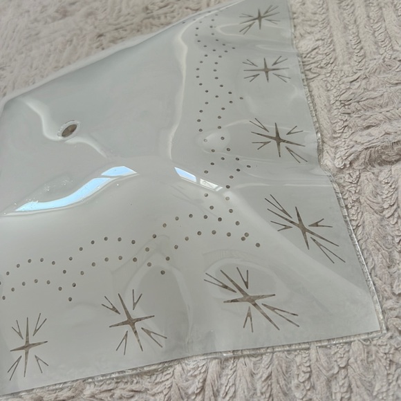 Square Glass Pattern Shade Ceiling Mount Light Fixture star pattern - Picture 9 of 16